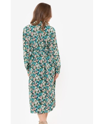 TERRE BLEUE midi jurk met bloemen