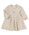 GYMP beige jurk met bruine hartjes