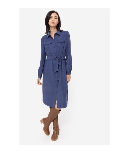 TERRE BLEUE blauwe jurk