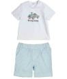 GYMP short met turquoise strepen
