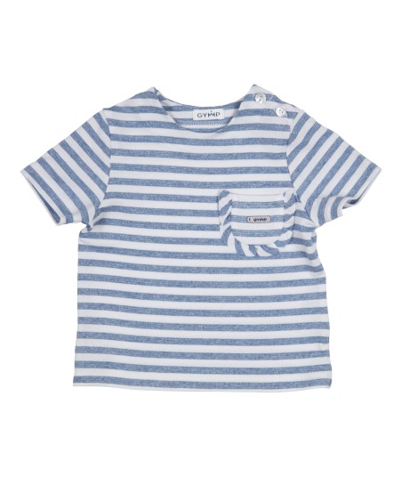 GYMP t-shirt met blauwe strepen