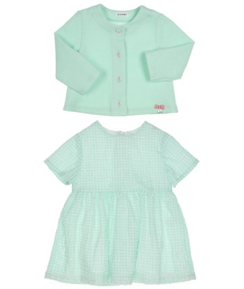 GYMP jurk met turquoise ruiten