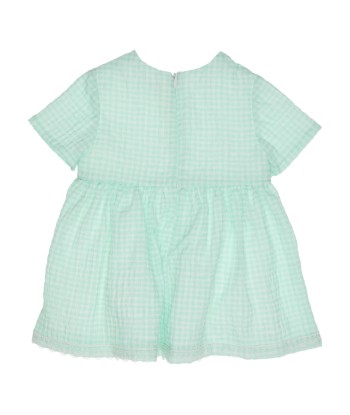 GYMP jurk met turquoise ruiten