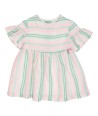 GYMP jurk met strepen in turquoise en roze