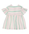 GYMP jurk met strepen in turquoise en roze