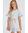 BLUE BAY jurk met blauwe ruiten