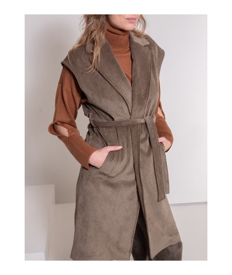 AC lange kaki vest zonder mouwen