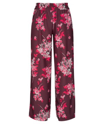 FOUR ROSES losse bordeaux broek met print