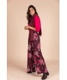 FOUR ROSES losse bordeaux broek met print