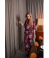 FOUR ROSES losse bordeaux broek met print
