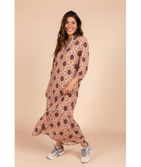 FOUR ROSES jurk met boho print