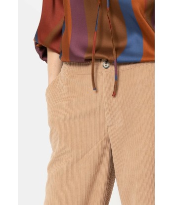 TERRE BLEUE camel broek in soepele ribfluweel