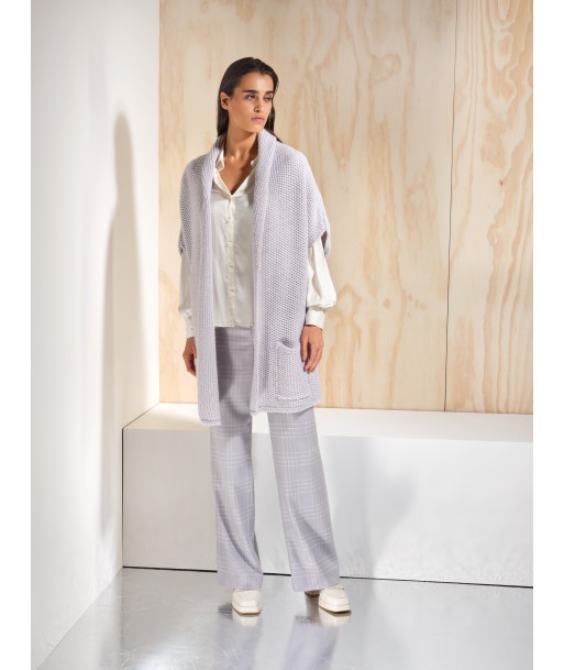ATMOS grijze broek met ecru ruitenpatroon