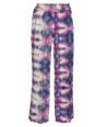 FOUR ROSES losse broek in tie-dye print met lila, roze en ecru