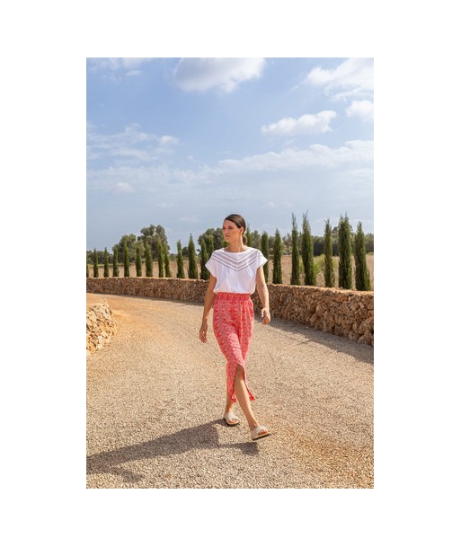 FOUR ROSES lange rok met fijne print