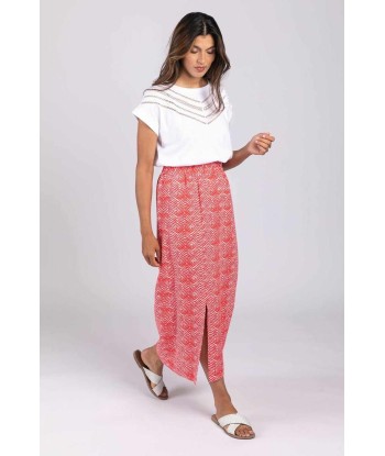 FOUR ROSES lange rok met fijne print