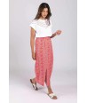 FOUR ROSES lange rok met fijne print