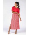FOUR ROSES lange rok met fijne print