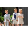 D.LUX jurk met print in goud en beige d.moiselle