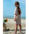 D.LUX jurk met print in goud en beige d.moiselle