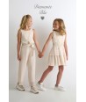 DIAMANTE BLU roze jumpsuit met spikkeltjes
