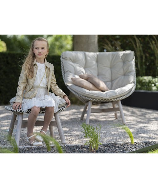 GYMP ecru jurk met gouden bloemen
