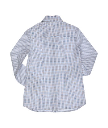 GYMP wit hemd met print in beige en blauw
