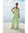ATMOS losse broek in groen-gele print