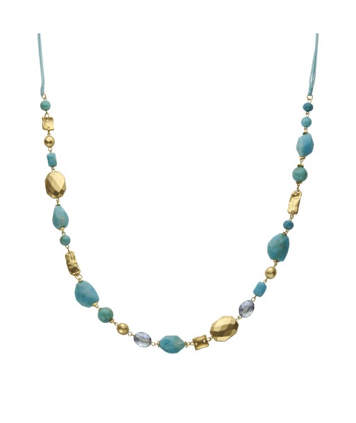 BIBA lange ketting met schakels in turquoise