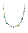 BIBA lange ketting met schakels in turquoise