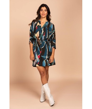 FOUR ROSES kort kleedje met grafische print