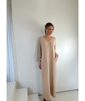 AC lange losse jurk in beige melée