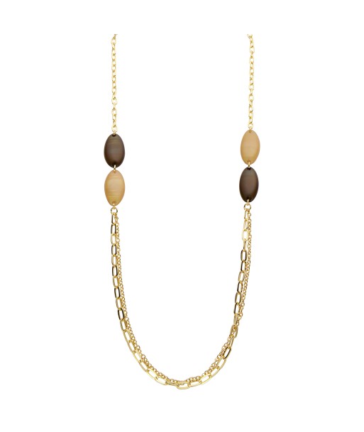 BIBA lange ketting met schakels en gekleurde stenen